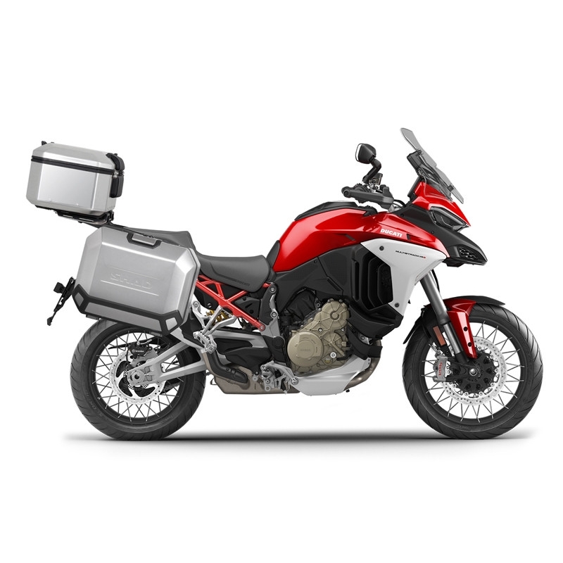 Kompletní sada hliníkových kufrů SHAD TERRA, 37L topcase   36L/47L boční kufry, včetně montážní sady a plotny SHAD Ducati Multistrada 1200 V4