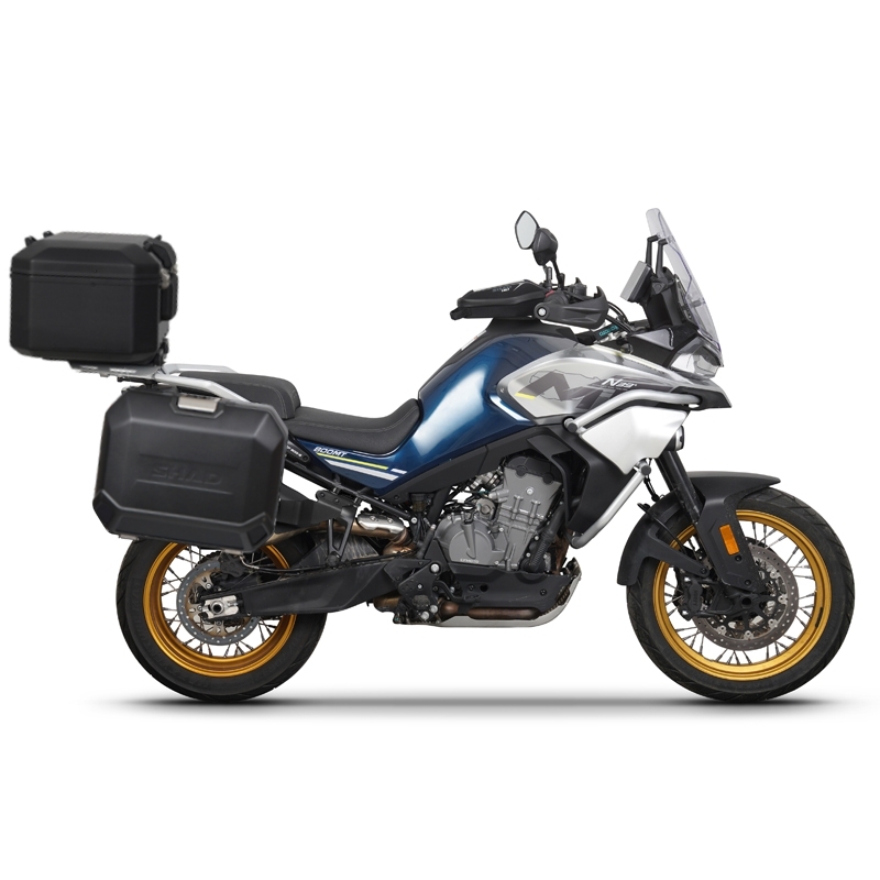 Kompletní sada černých hliníkových kufrů SHAD TERRA BLACK , 48L topcase 36L/47L boční kufry, včetně montážní sady a plotny SHAD CF Moto 800MT