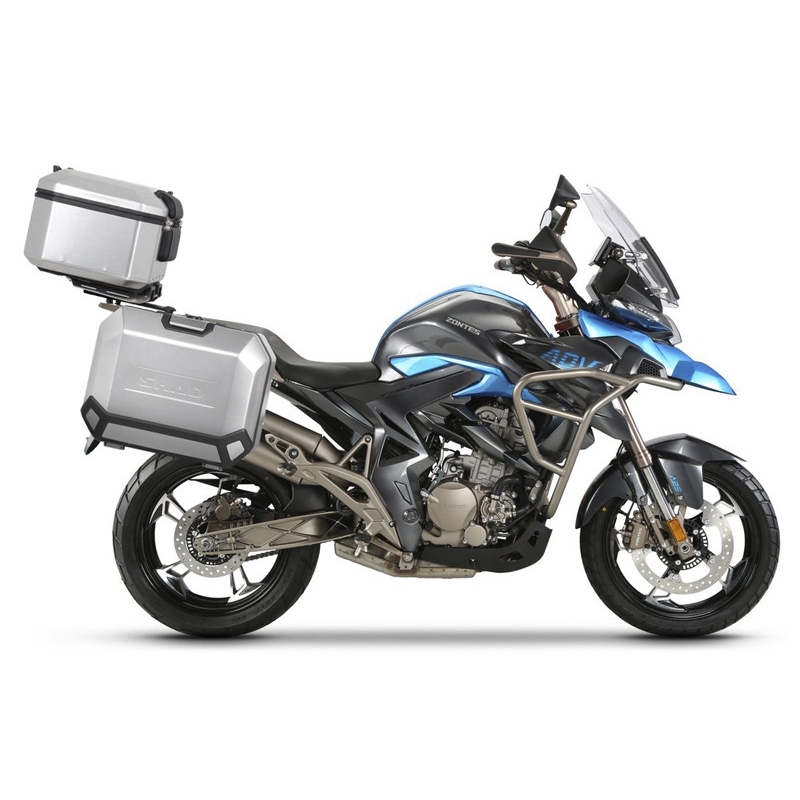 Kompletní sada hliníkových kufrů SHAD TERRA, 55L topcase 36L/36L boční kufry, včetně montážní sady a plotny SHAD Zontes ZT310-T/ T2-310