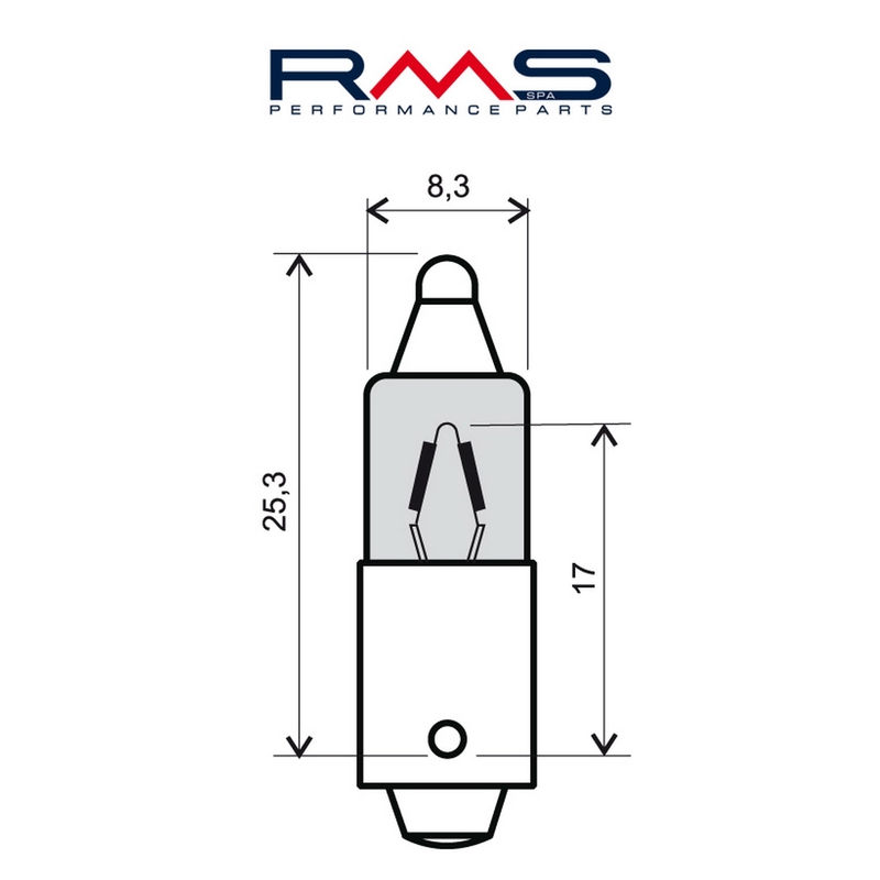 Žárovka RMS 12V 23W, 180°