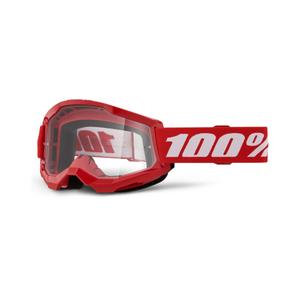 Motokrosové brýle 100% STRATA 2 New červené (čiré plexi)