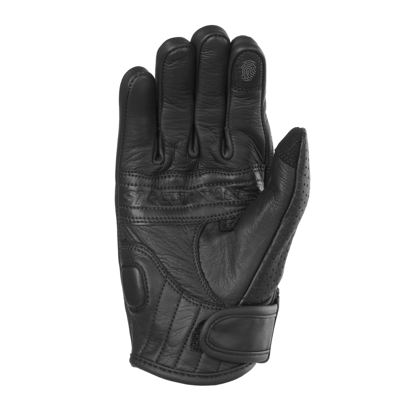 Rukavice na motorku Street Racer Striker 2 černé perforované
