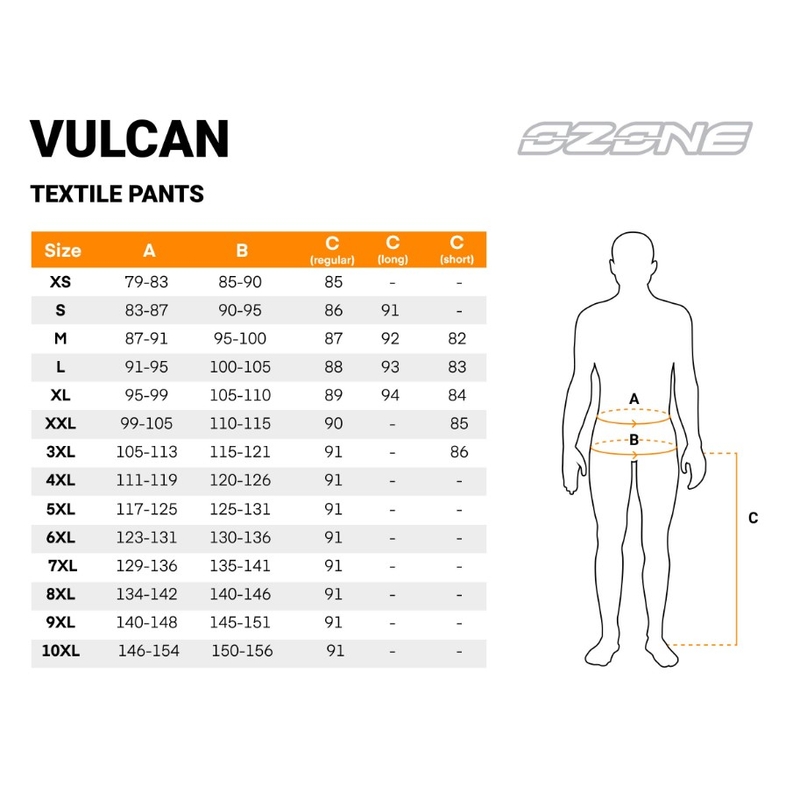 Zkrácené kalhoty na motorku Ozone Vulcan černé