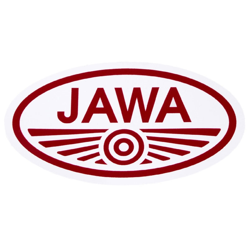 Samolepka JAWA s bílým okrajem