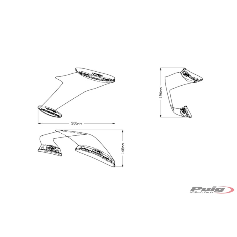 Boční spoilery PUIG DOWNFORCE kouřová