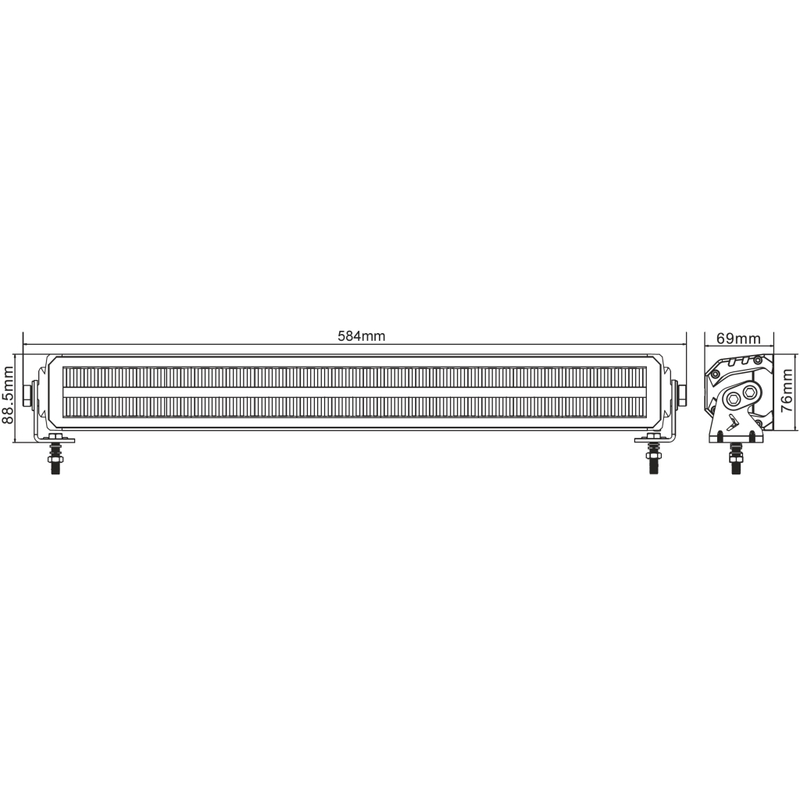 LED světelná rampa SHARK LED LIGHT BAR EU HOMOLOGATED OSRAM 22", 108W