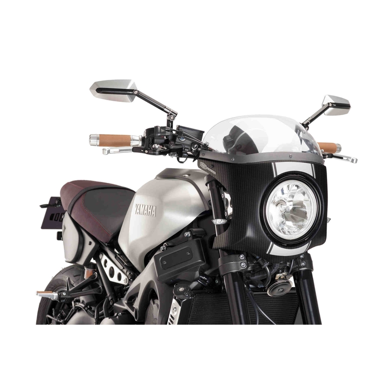 Plexi štít PUIG SEMI-FAIRING karbonový vzhled průhledný