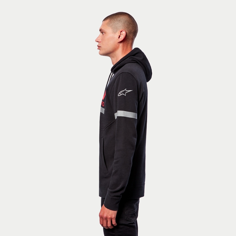 Mikina Alpinestars Club Hoodie černo-červeno-modro-šedá