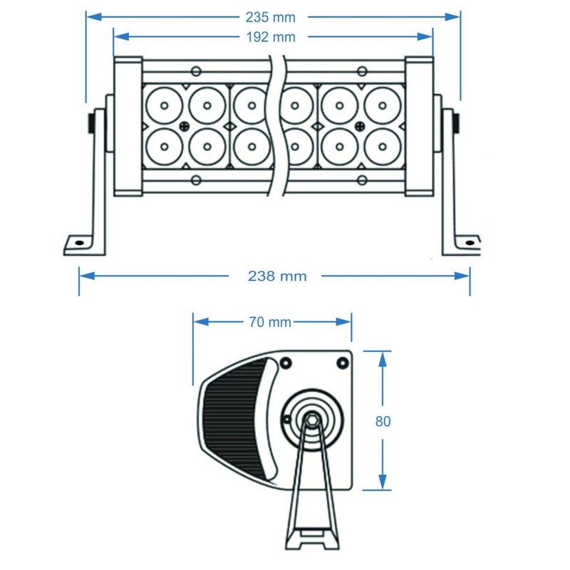 LED světelná rampa SHARK LED LIGHT BAR 7,5", 6D, 36W