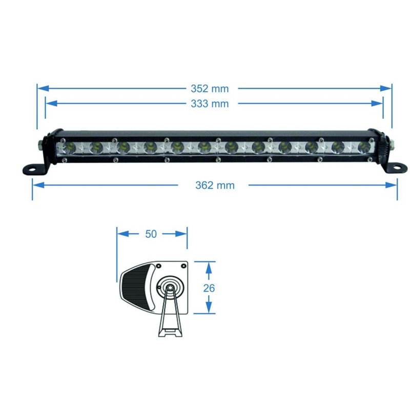 LED světelná rampa SHARK LED LIGHT BAR 13", 36W
