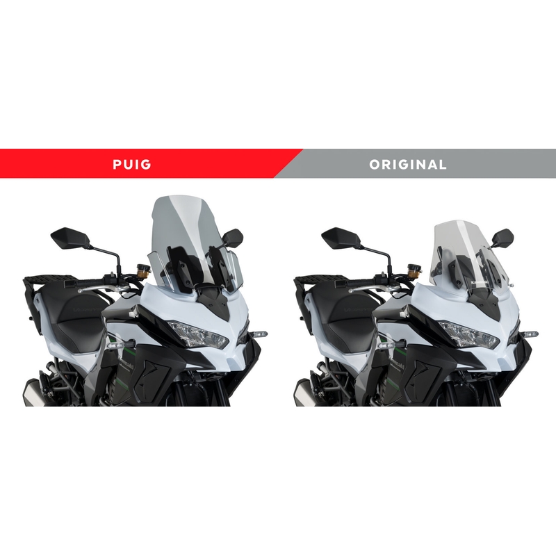 Plexi štít PUIG TOURING kouřová pro KAWASAKI Versys 650 2017-2021, KAWASAKI Versys 1000 / S / SE 2017-2024