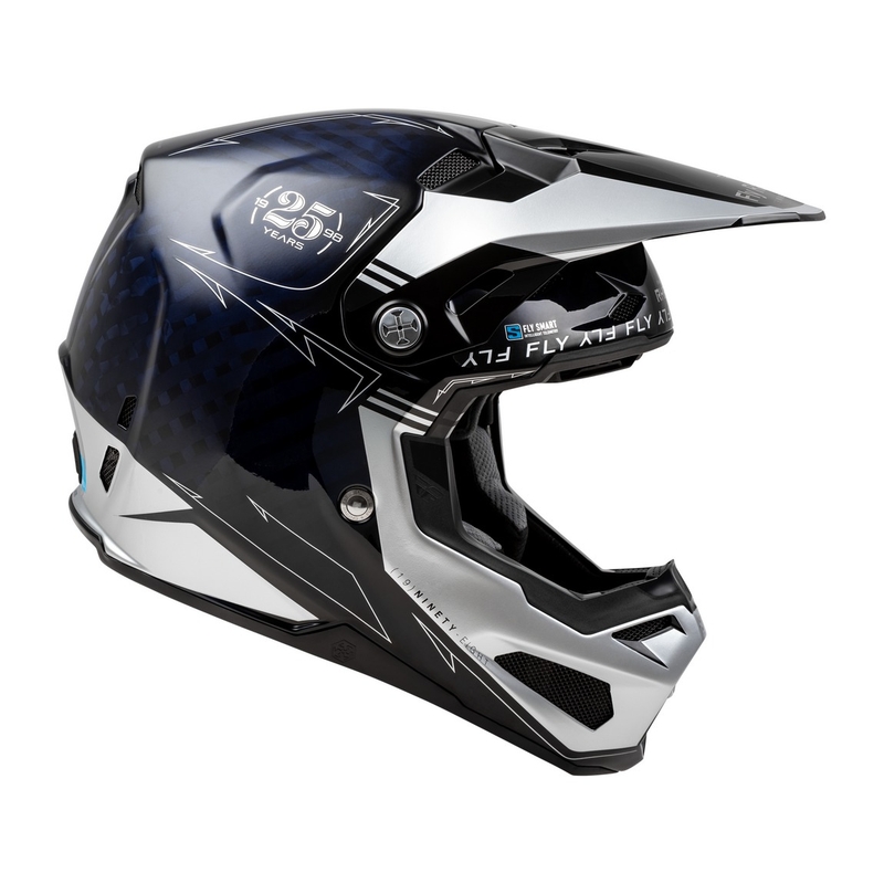 Motokrosová přilba FLY Racing Formula S Carbon modro-stříbrná