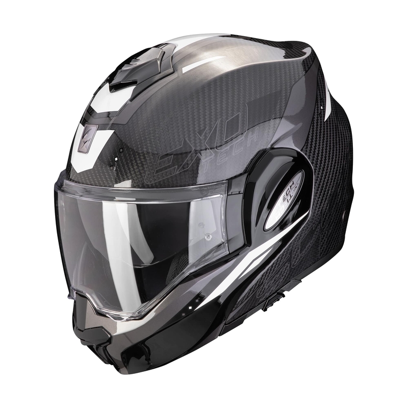 Překlápěcí přilba na motorku Scorpion EXO-TECH EVO CARBON ROVER černo-bílá