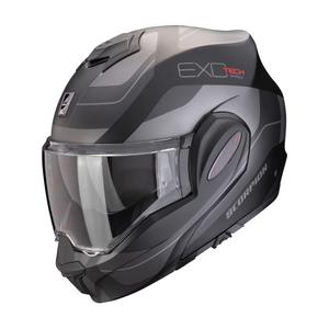 Překlápěcí helma na motorku Scorpion EXO-TECH EVO PRO COMMUTA  matná černo-stříbrná