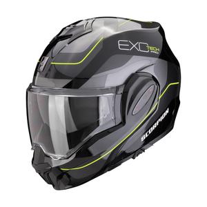 Překlápěcí helma na motorku Scorpion EXO-TECH EVO PRO COMMUTA  černo-stříbrno-žlutá