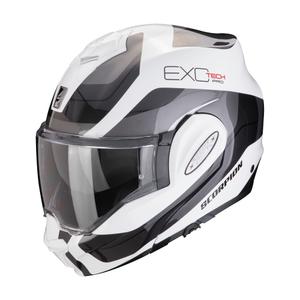 Překlápěcí helma na motorku Scorpion EXO-TECH EVO PRO COMMUTA  bílo-stříbrná