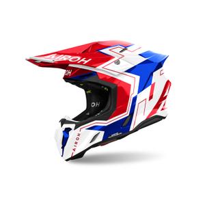 Motokrosová helma Airoh Twist 3 Dizzy 2024 modro-červená lesklá