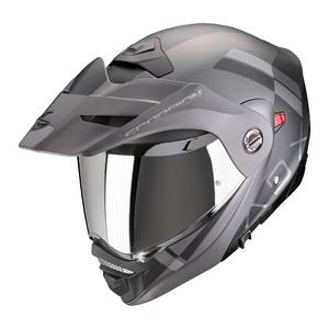 Výklopná helma na motorku Scorpion ADX-2 GALANE matná černo-stříbrná