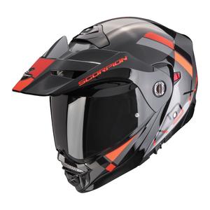Výklopná helma na motorku Scorpion ADX-2 GALANE stříbrno-černo-červená