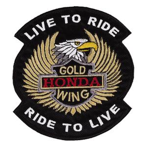 Nášivka Live to Ride Gold Wing - menší