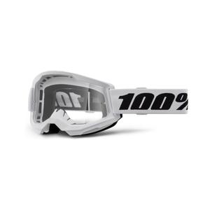 Motokrosové brýle 100% STRATA 2 New bílé (čiré plexi)