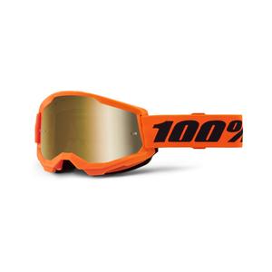Motokrosové brýle 100% STRATA 2 New oranžové (zlaté plexi)