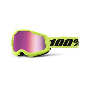 Motokrosové brýle 100% STRATA 2 New fluo žluté (růžové plexi)