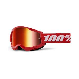 Motokrosové brýle 100% STRATA 2 New červené (červené plexi)