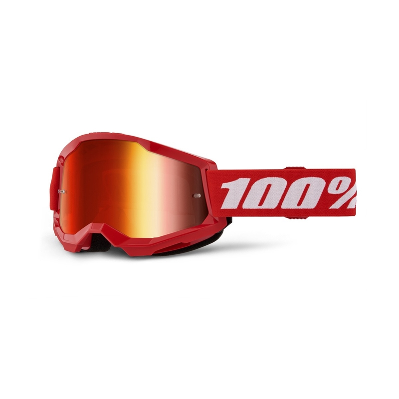 Motokrosové brýle 100% STRATA 2 New červené (červené plexi)