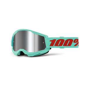 Motokrosové brýle 100% STRATA 2 New Maupiti zelené (stříbrné plexi)