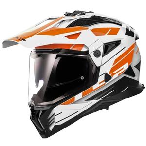 Enduro helma na motorku LS2 MX702 PIONEER II NAMIB bílo-oranžová