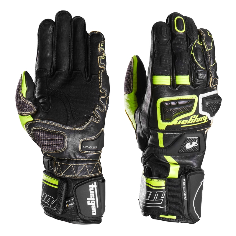 Rukavice na motorku Furygan Styg 20 x Kevlar černo-fluo žluto-bílé