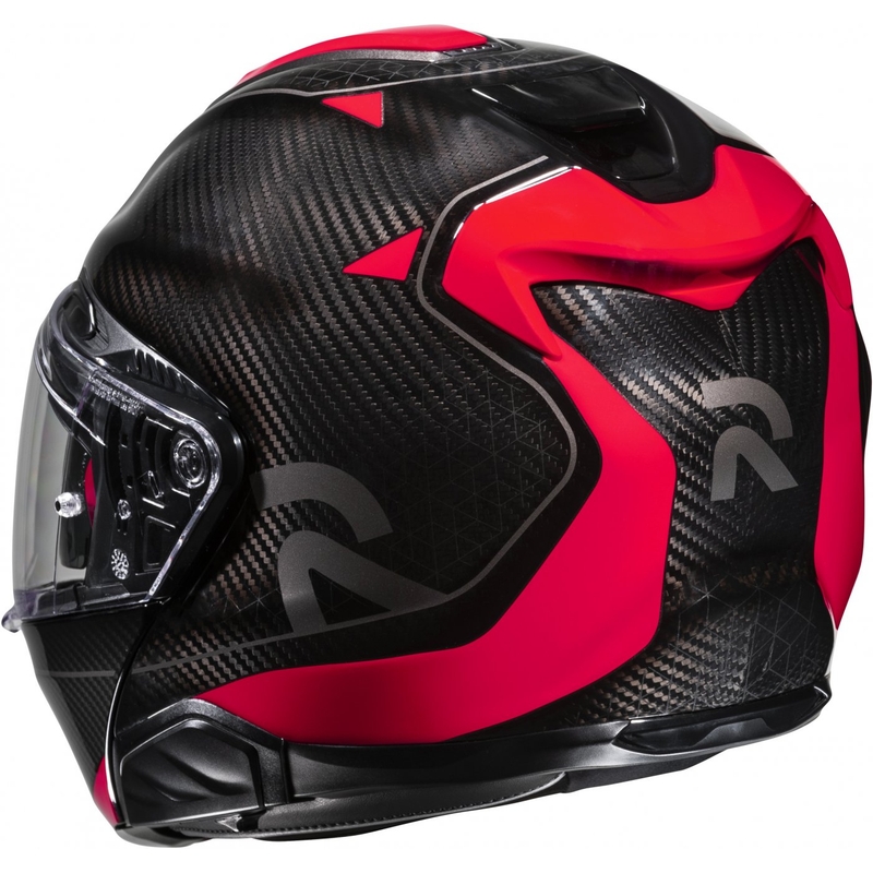 Vyklápěcí přilba na motorku HJC RPHA 91 CARBON Noela MC1 černo-červená výprodej