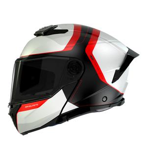 Vyklápěcí helma na motorku MT ATOM 2 SV EMALLA B0 matná bílo-černo-červená