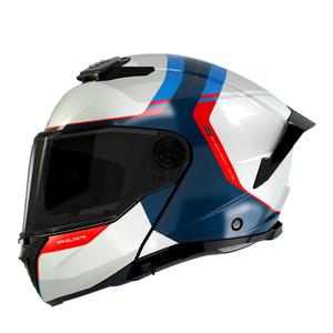 Vyklápěcí helma na motorku MT ATOM 2 SV EMALLA C7 bílo-modro-červená