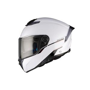 Vyklápěcí helma na motorku MT ATOM 2 SV SOLID A0 bílá lesklá