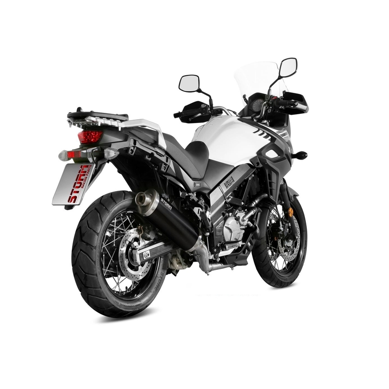 Koncovka výfuku STORM OVAL Černá ocel pro SUZUKI DL 650 V-STROM 2017-2024