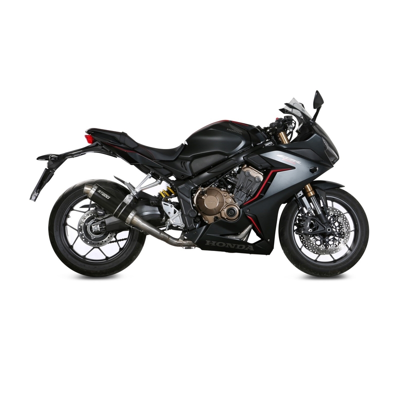 Výfuk kompletní 4x2x1 STORM GP Černá ocel pro HONDA CB 650 R 2019-2023, HONDA CBR 650 R 2019-2023