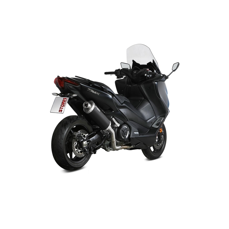 Výfuk kompletní 2x1 STORM OVAL Černá ocel pro YAMAHA XP 560 T-MAX 2020-2021