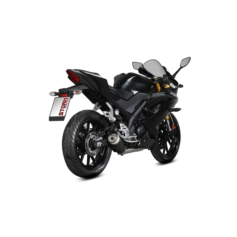 Výfuk kompletní 1x1 STORM GP černá pro YAMAHA YZF-R 125 2019-2024, YAMAHA MT 125 2020-2026