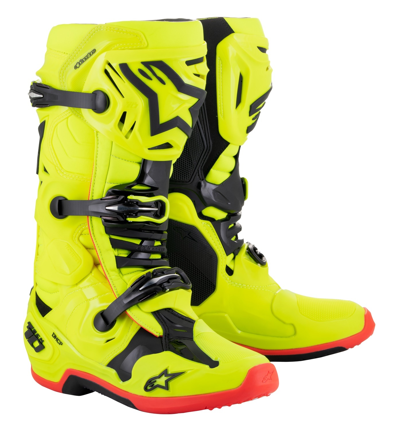 Boty na motorku Alpinestars Tech 10 2024 žlutá fluo-černo-červené fluo Velikost: 40,5