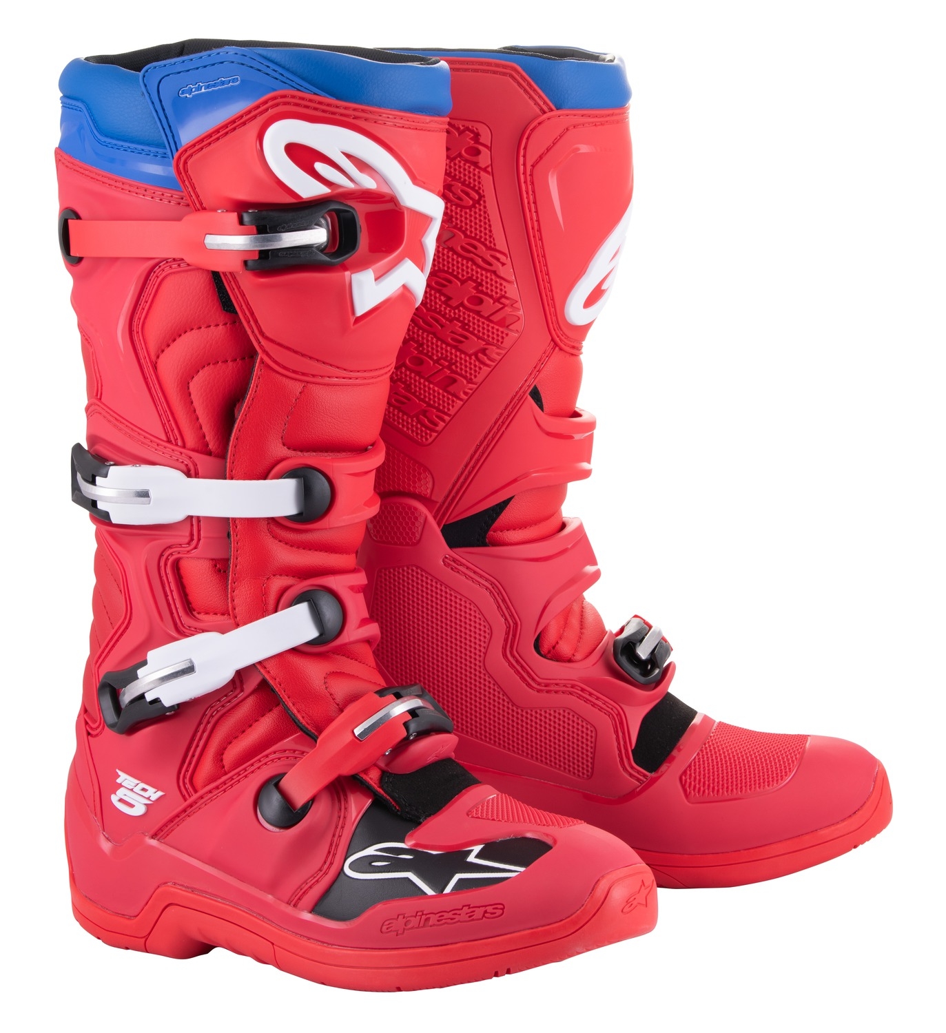 Boty na motorku Alpinestars Tech 5 2024 červeno-modro-bílo-černé Velikost: 44,5