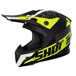 Motokrosová helma na motorku Shot Pulse Airfit černo-bílo-fluo žlutá lesklá