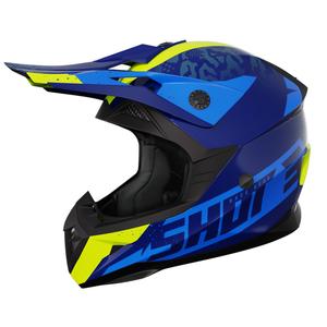 Motokrosová helma na motorku Shot Pulse Airfit modro-fluo žlutá lesklá