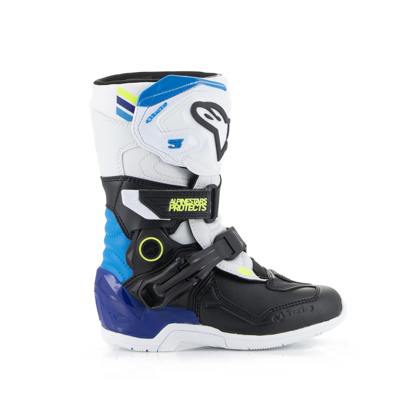 Dětské boty na motorku Alpinestars Tech 3S Kids bílo-černo-modré