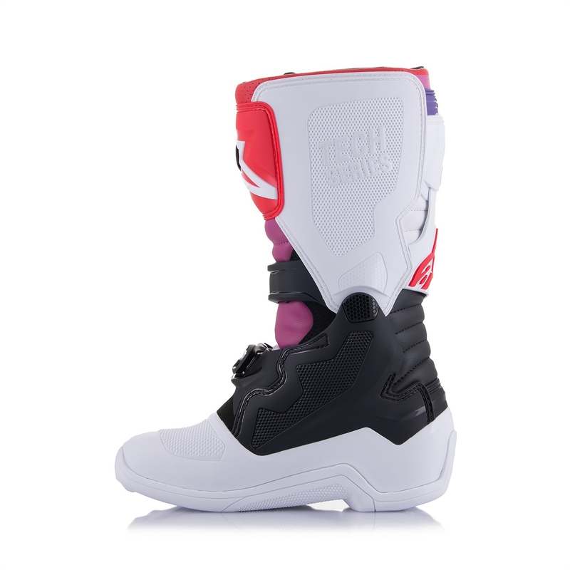 Dětské motokrosové boty Alpinestars Tech 7 S bílo-černo-červeno-modro-fialové