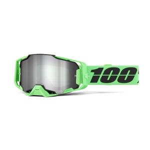 Motokrosové brýle 100% ARMEGA  ANZA 2 zelené (zrcadlové stříbrné plexi)