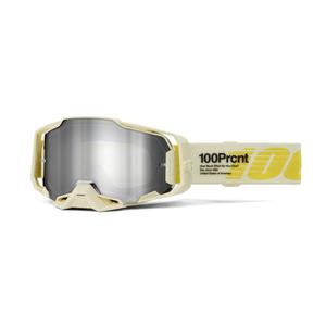 Motokrosové brýle 100% ARMEGA Barely zlaté (zrcadlové stříbrné plexi)