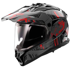 Enduro helma na motorku LS2 MX702 PIONEER II CRAZY černo-červená