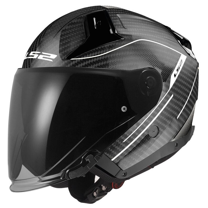 Otevřená helma na motorku LS2 OF603 Infinity II Carbon Counter černo-šedá